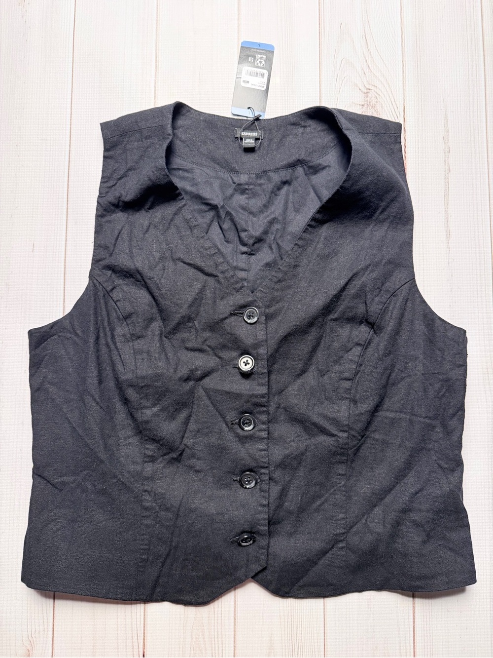 Express Black Button-Front Women's Vest